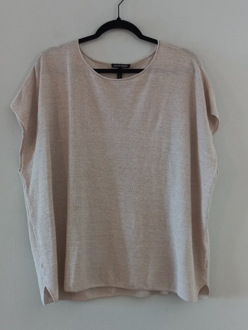 EILEEN FISHER linen cotton cream oatmeal sleeveless top